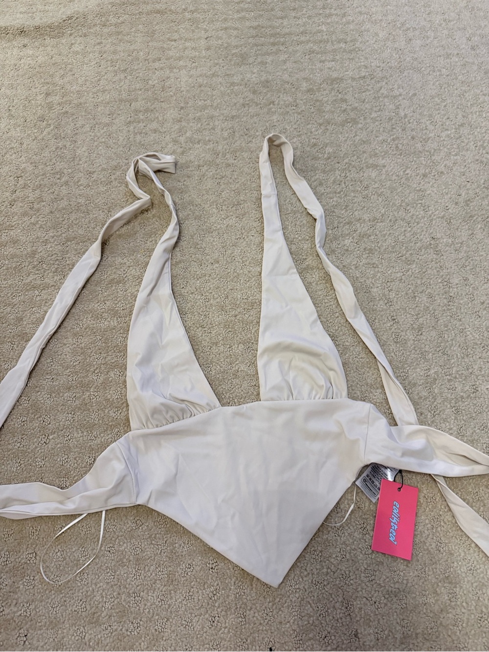 Edikted White Halter Crop Top